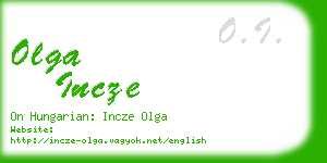 olga incze business card